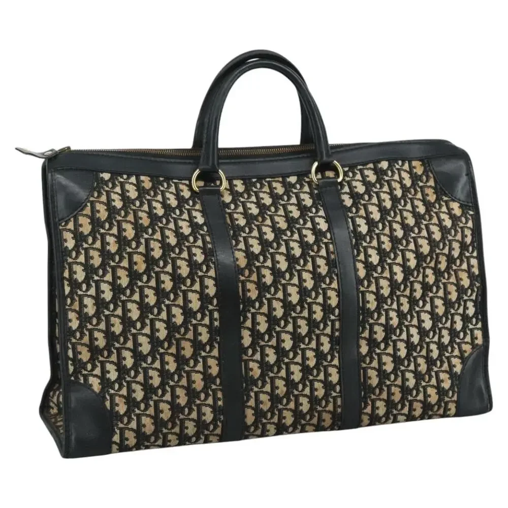 DIOR Trotter Canvas Boston Bag Navy